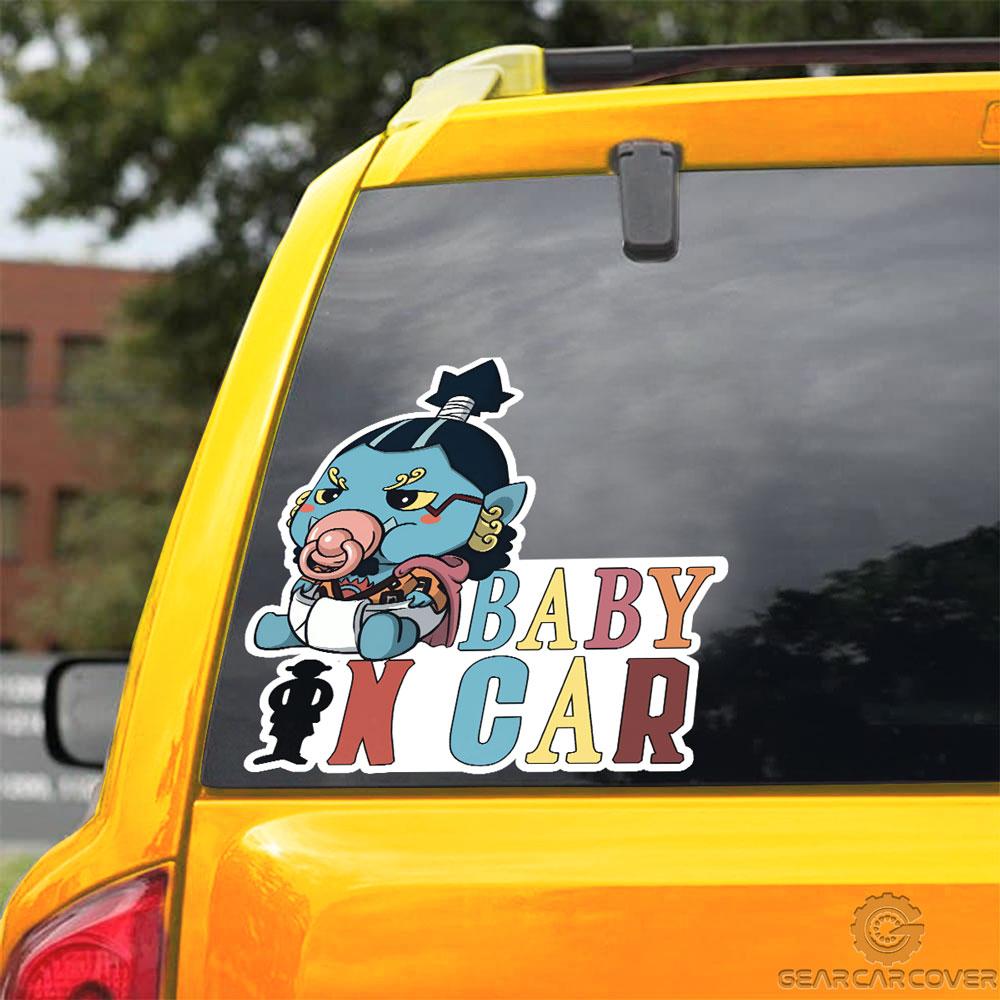 Baby In Car Jinbe Car Sticker Custom One Piece Anime Car Accessories - Gearcarcover - 3