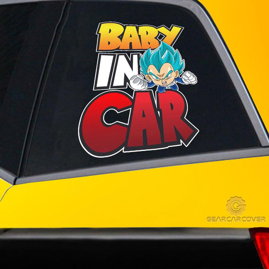 Baby In Car Vegeta Blue Car Sticker Custom Dragon Ball Anime Car Accessories - Gearcarcover - 2