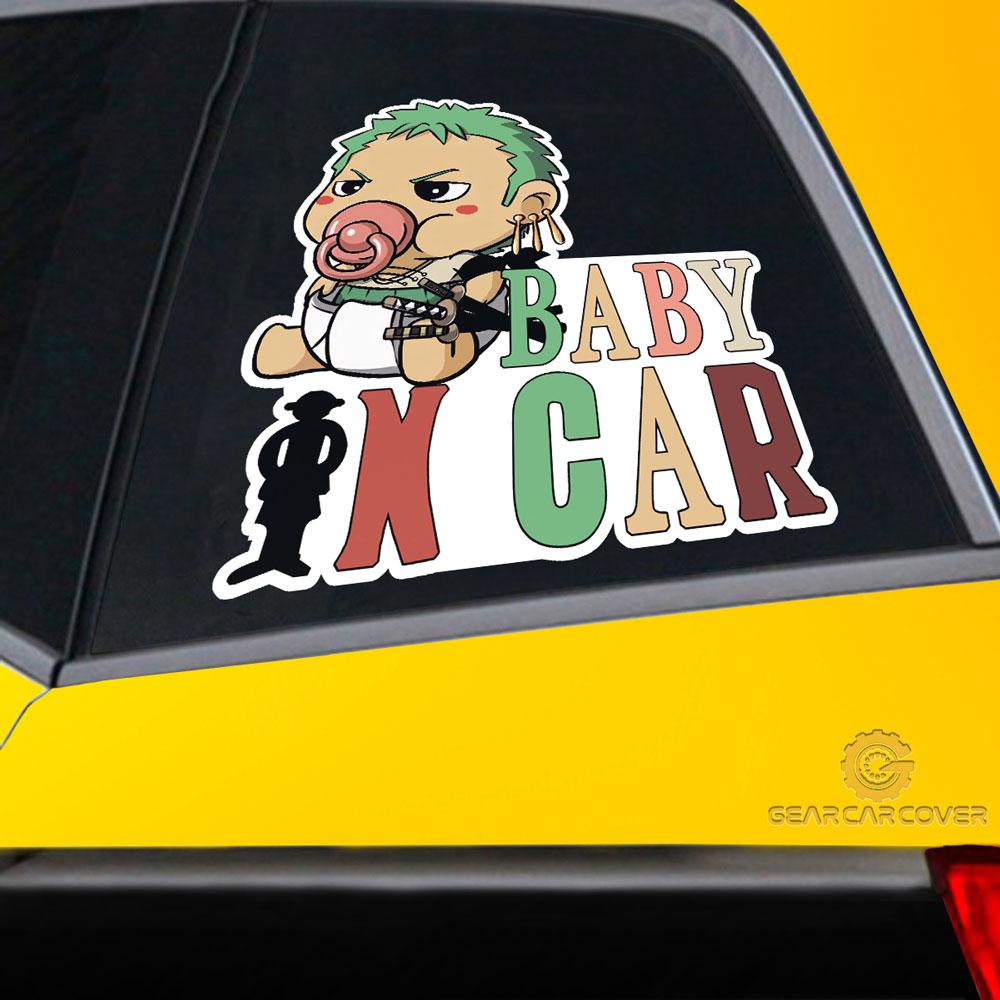 Baby In Car Zoro Car Sticker Custom One Piece Anime Car Accessories - Gearcarcover - 2