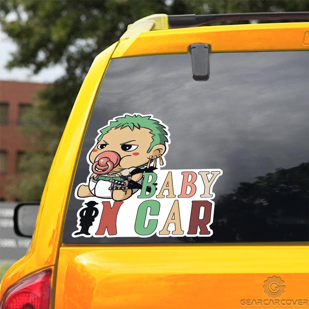 Baby In Car Zoro Car Sticker Custom One Piece Anime Car Accessories - Gearcarcover - 3