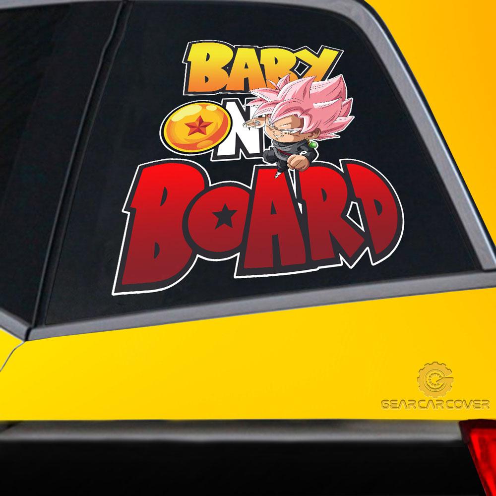 Baby On Board Goku Black Rose Car Sticker Custom Dragon Ball Anime Car Accessories - Gearcarcover - 2