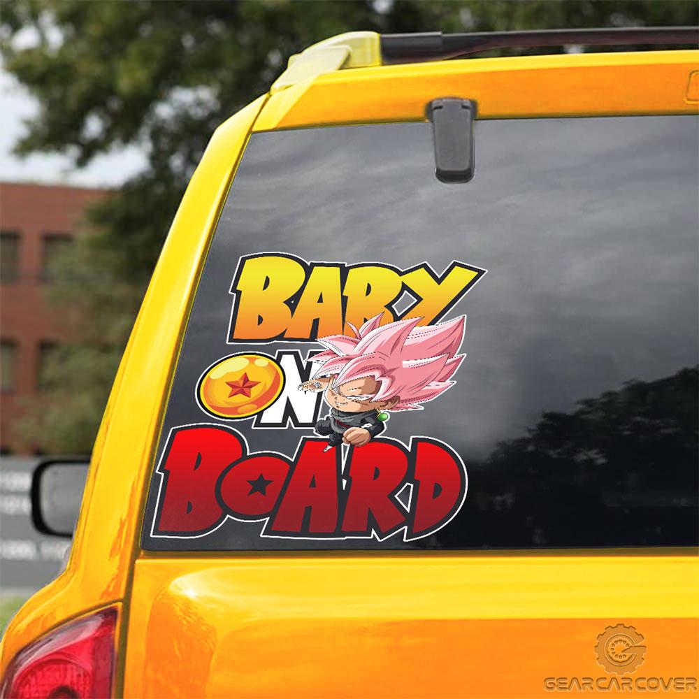 Baby On Board Goku Black Rose Car Sticker Custom Dragon Ball Anime Car Accessories - Gearcarcover - 3