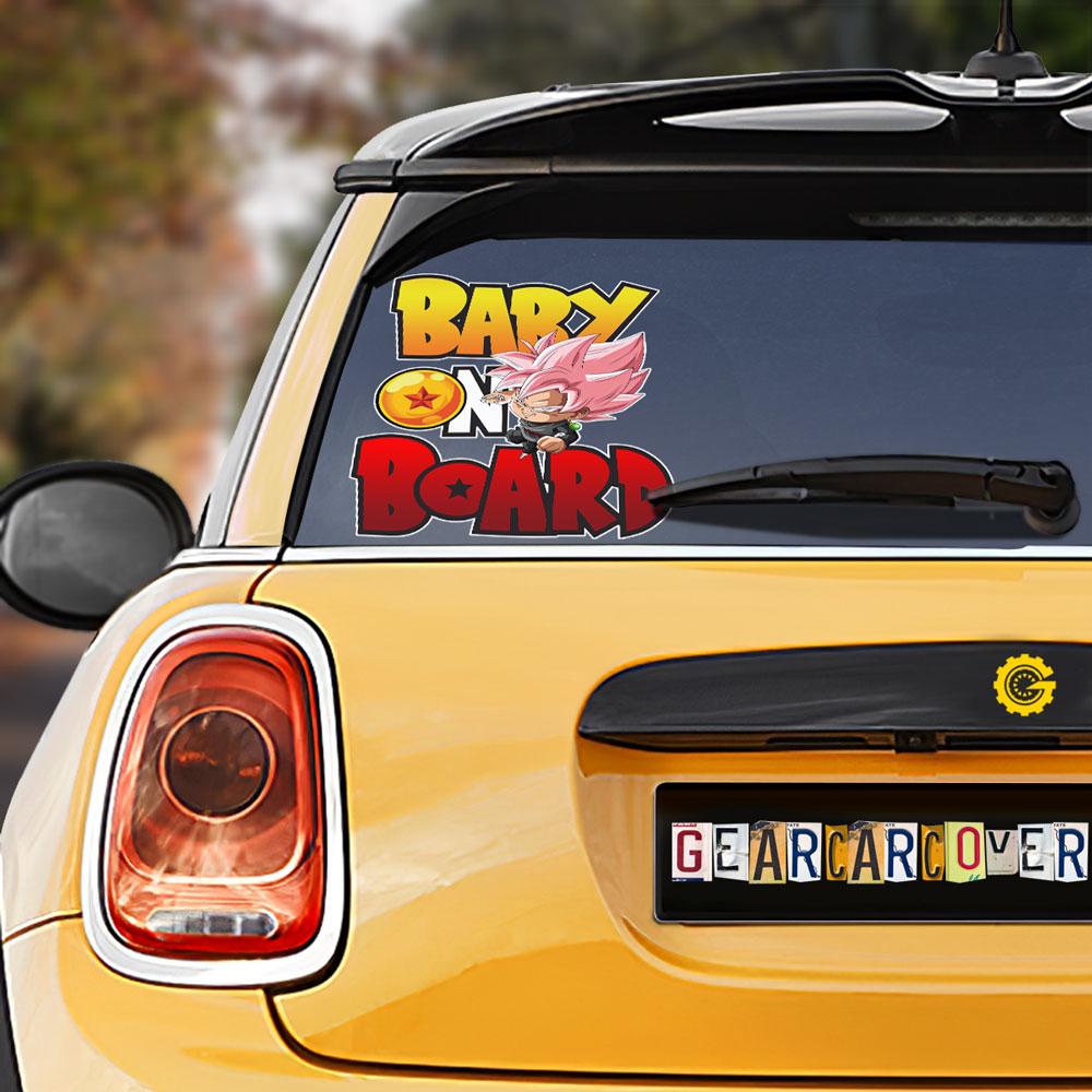 Baby On Board Goku Black Rose Car Sticker Custom Dragon Ball Anime Car Accessories - Gearcarcover - 1