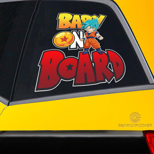 Baby On Board Goku Blue Car Sticker Custom Dragon Ball Anime Car Accessories - Gearcarcover - 2