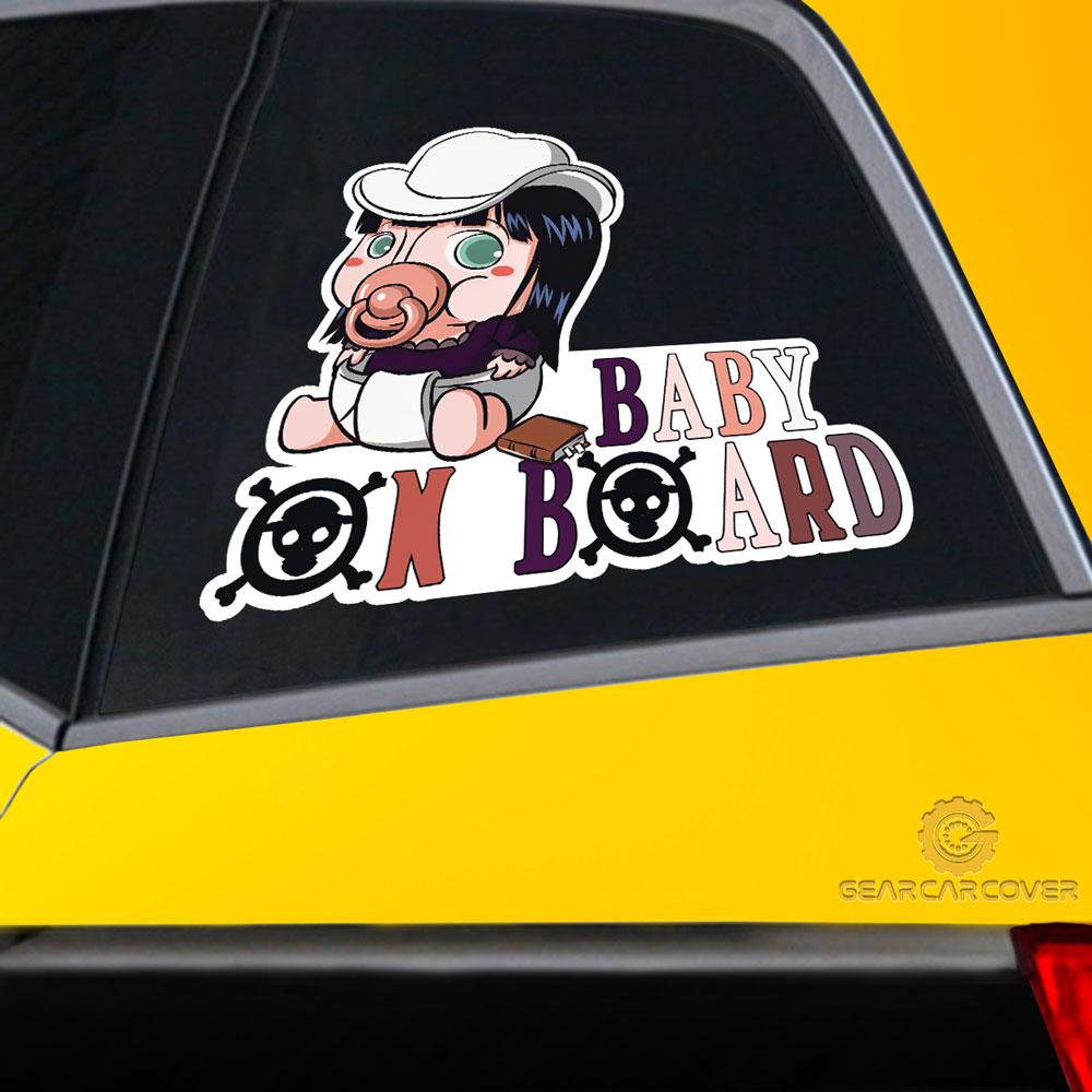 Baby On Board Nico Robin Car Sticker Custom One Piece Anime Car Accessories - Gearcarcover - 2