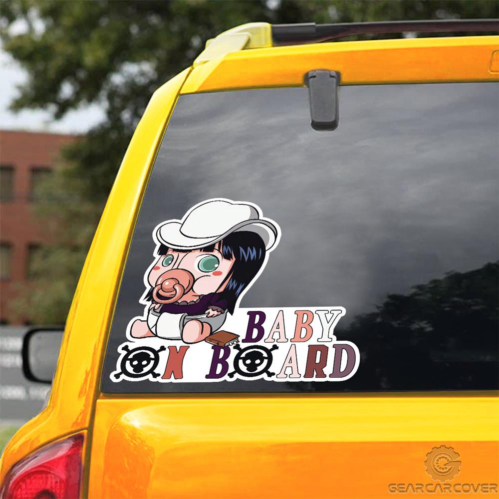 Baby On Board Nico Robin Car Sticker Custom One Piece Anime Car Accessories - Gearcarcover - 3
