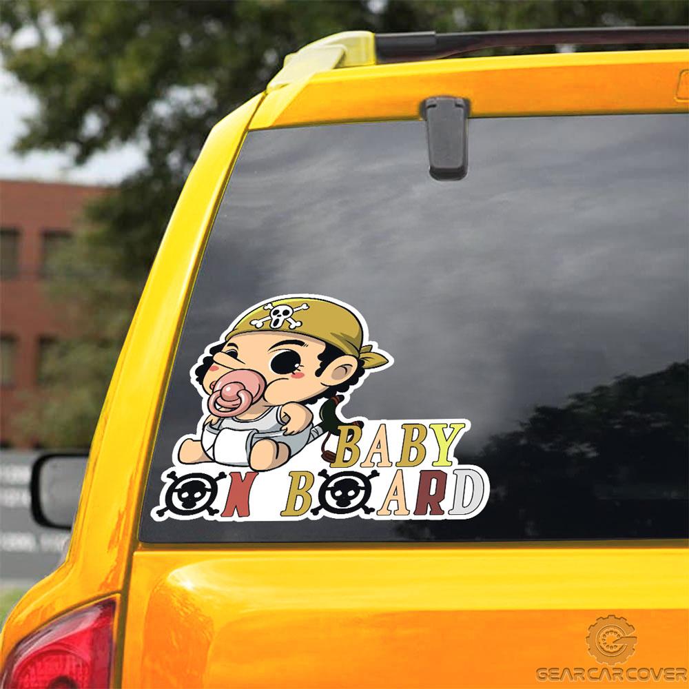 Baby On Board Usopp Car Sticker Custom One Piece Anime Car Accessories - Gearcarcover - 3