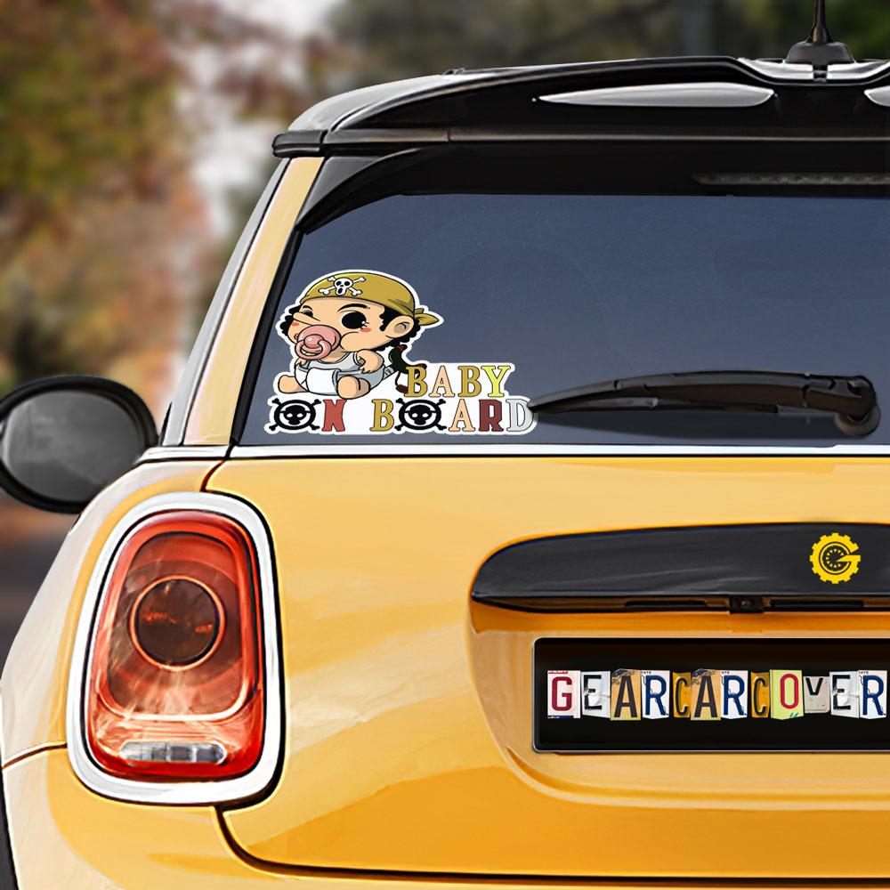 Baby On Board Usopp Car Sticker Custom One Piece Anime Car Accessories - Gearcarcover - 1