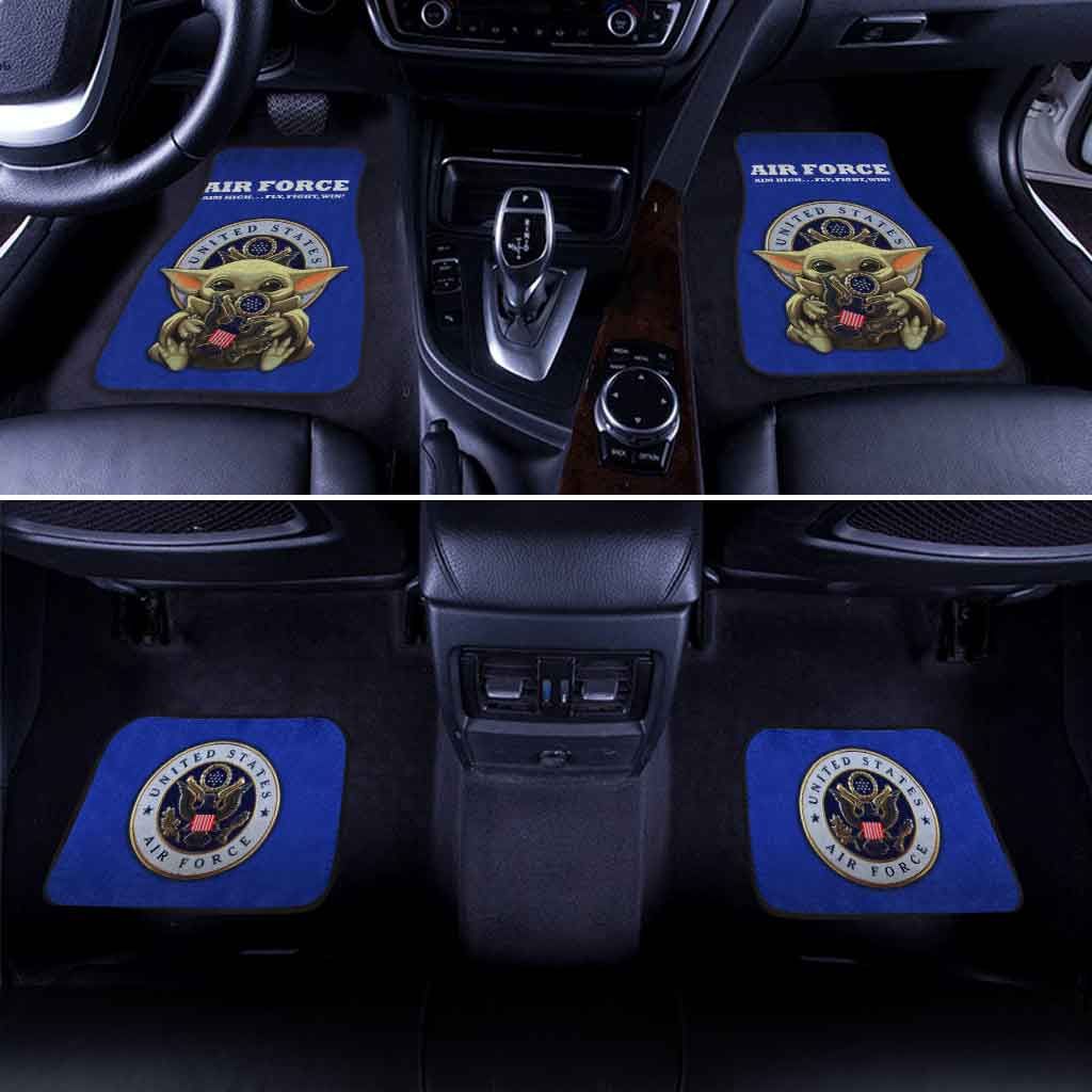 Baby Yoda US Air Force Car Floor Mats Custom Emblem Car Accessories - Gearcarcover - 1