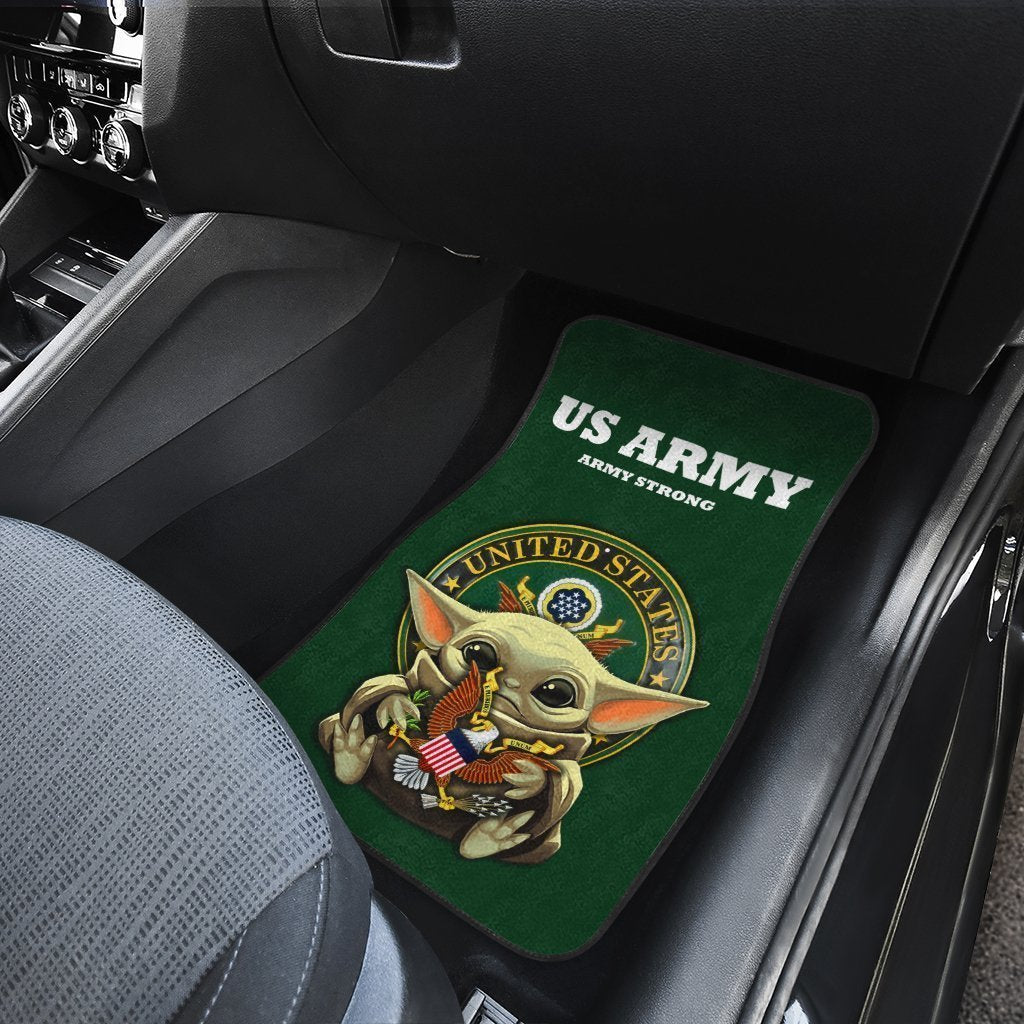 Baby Yoda US Army Car Floor Mats Custom Emblem Car Accessories - Gearcarcover - 3