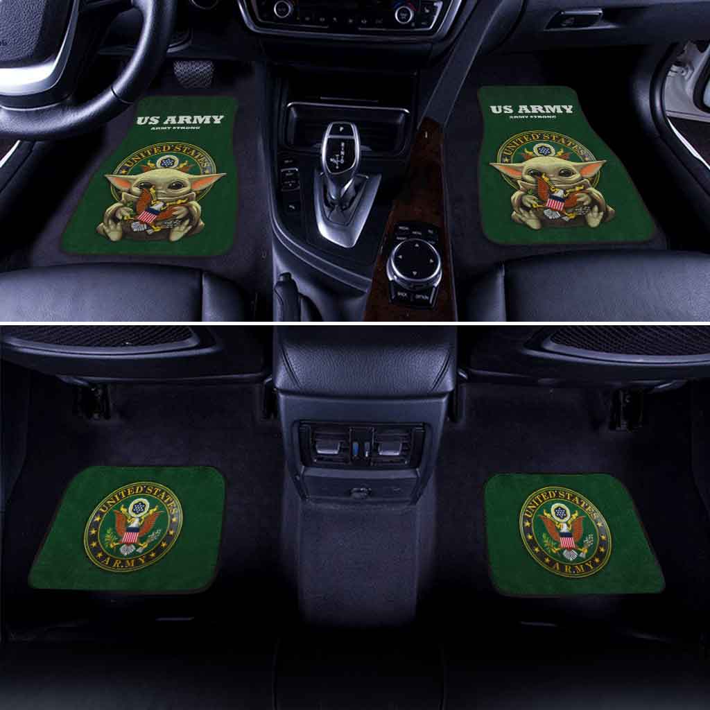 Baby Yoda US Army Car Floor Mats Custom Emblem Car Accessories - Gearcarcover - 1