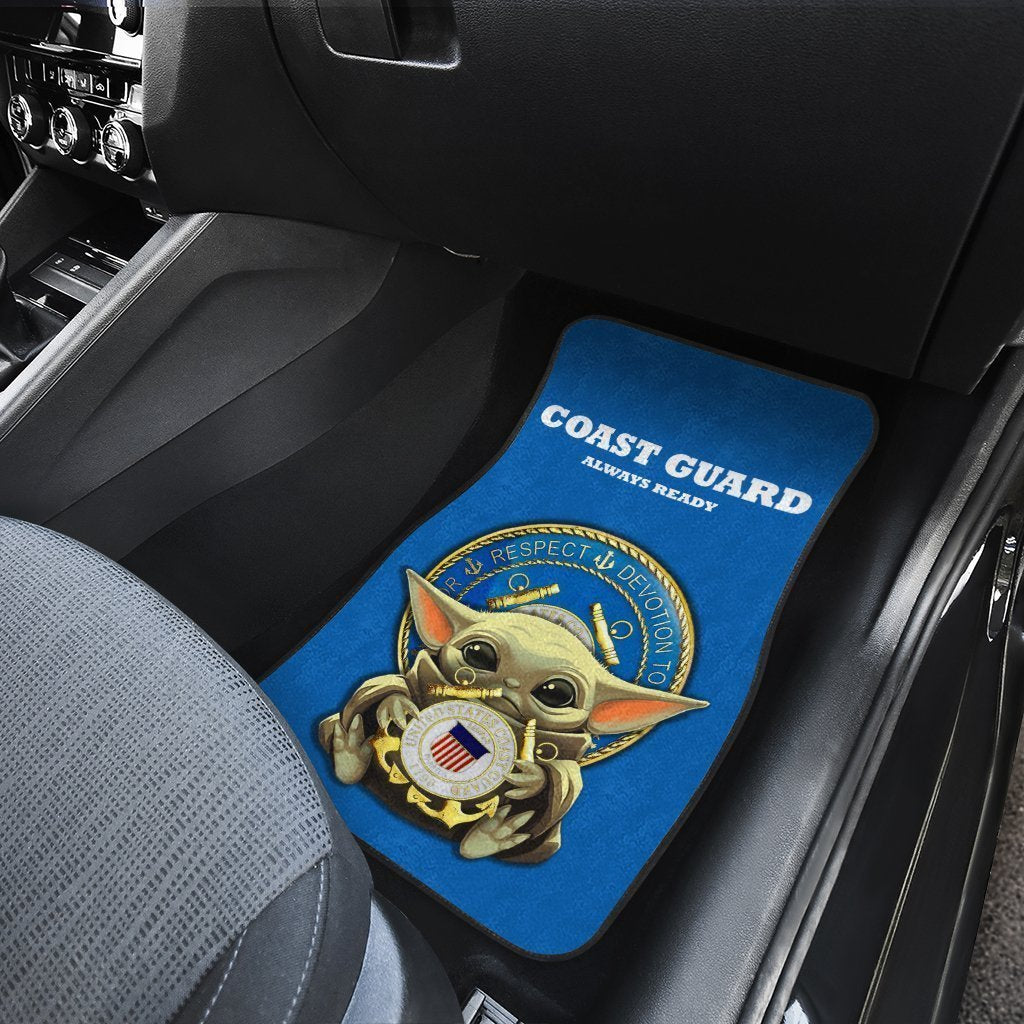 Baby Yoda US Coast Guard Car Floor Mats Custom Emblem Car Accessories - Gearcarcover - 3