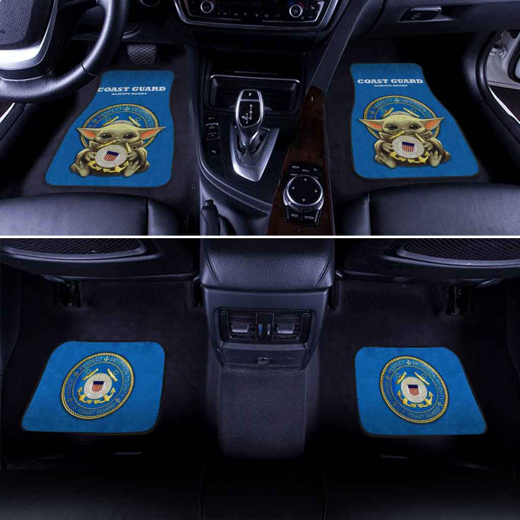 Baby Yoda US Coast Guard Car Floor Mats Custom Emblem Car Accessories - Gearcarcover - 1