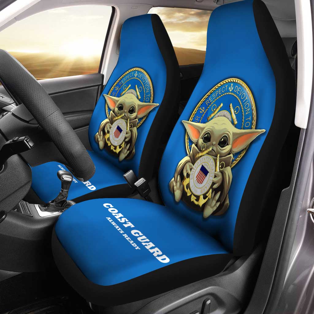 Baby Yoda USCG Car Seat Covers Custom U.S Coast Guard Car Accessories - Gearcarcover - 1