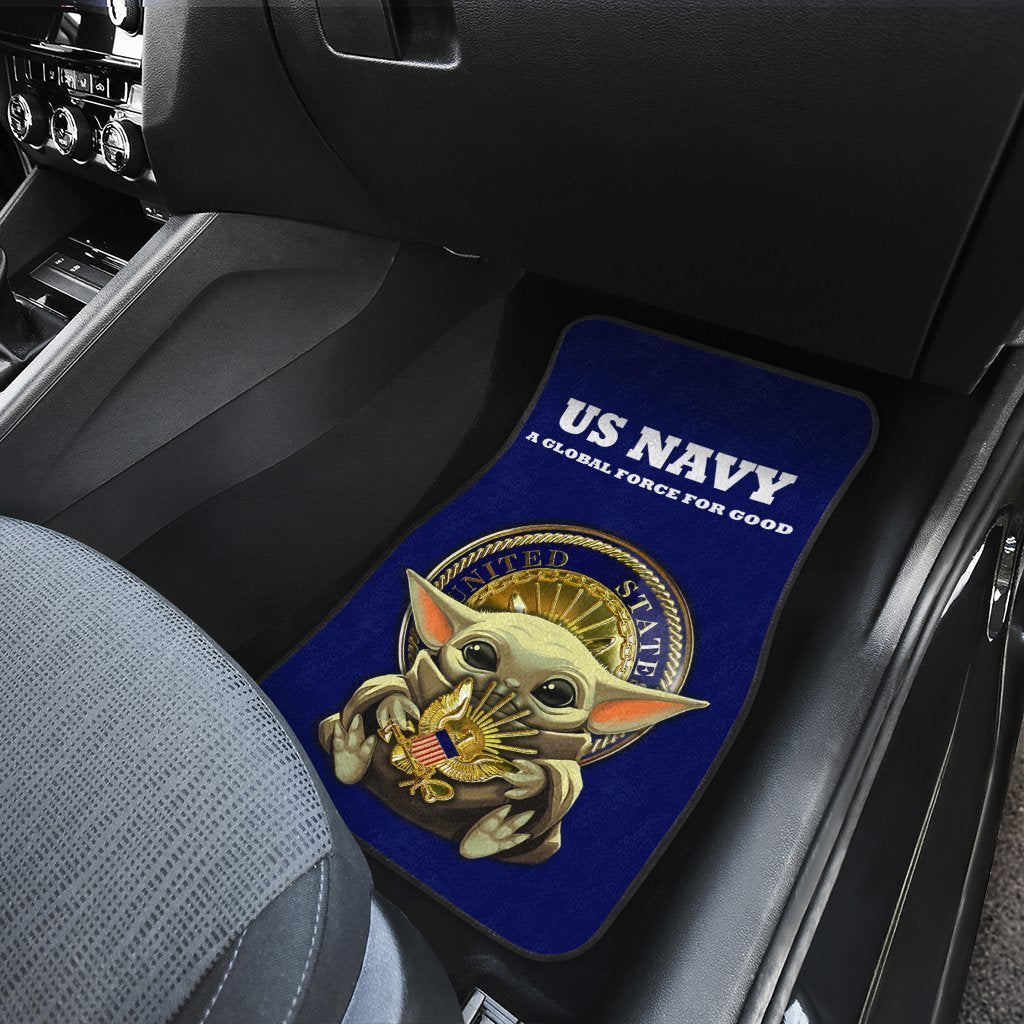 Baby Yoda USN Car Floor Mats U.S Navy Car Accessories - Gearcarcover - 3
