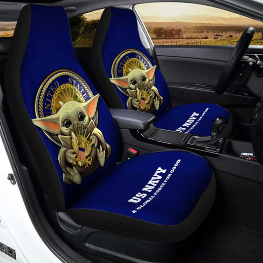 Baby Yoda USN Car Seat Covers Custom U.S Navy Car Accessories - Gearcarcover - 2