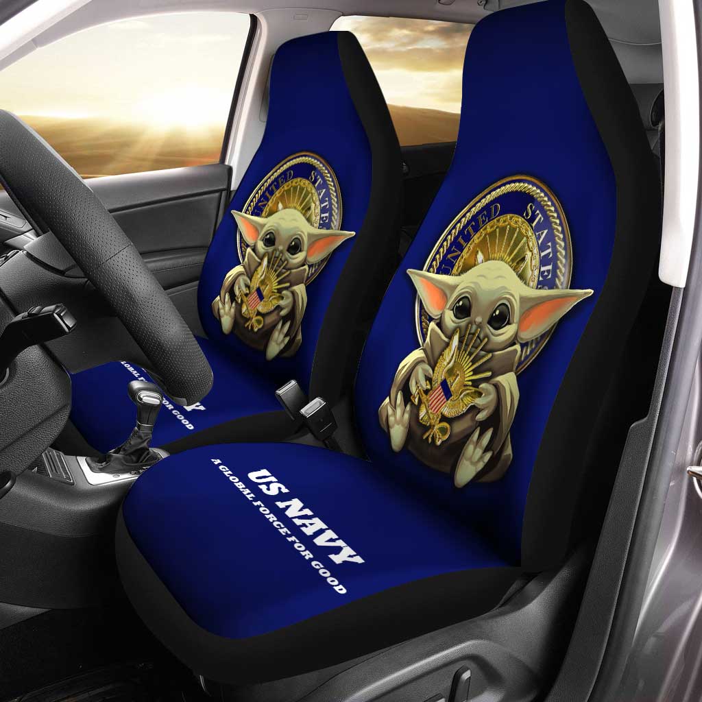 Baby Yoda USN Car Seat Covers Custom U.S Navy Car Accessories - Gearcarcover - 1