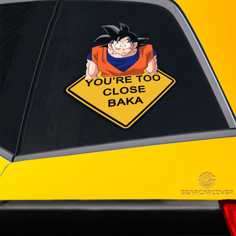 Baka Goku Warning Car Sticker Custom Dragon Ball Anime Car Accessories - Gearcarcover - 2