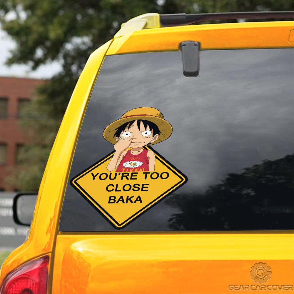 Baka Monkey D. Luffy Warning Car Sticker Custom One Piece Anime Car Accessories - Gearcarcover - 3