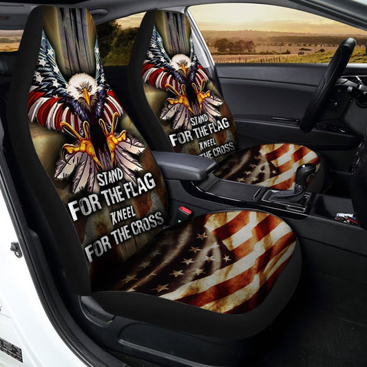 Bald Eagle Car Seat Covers Custom Stand For The Flag Car Accessories - Gearcarcover - 2