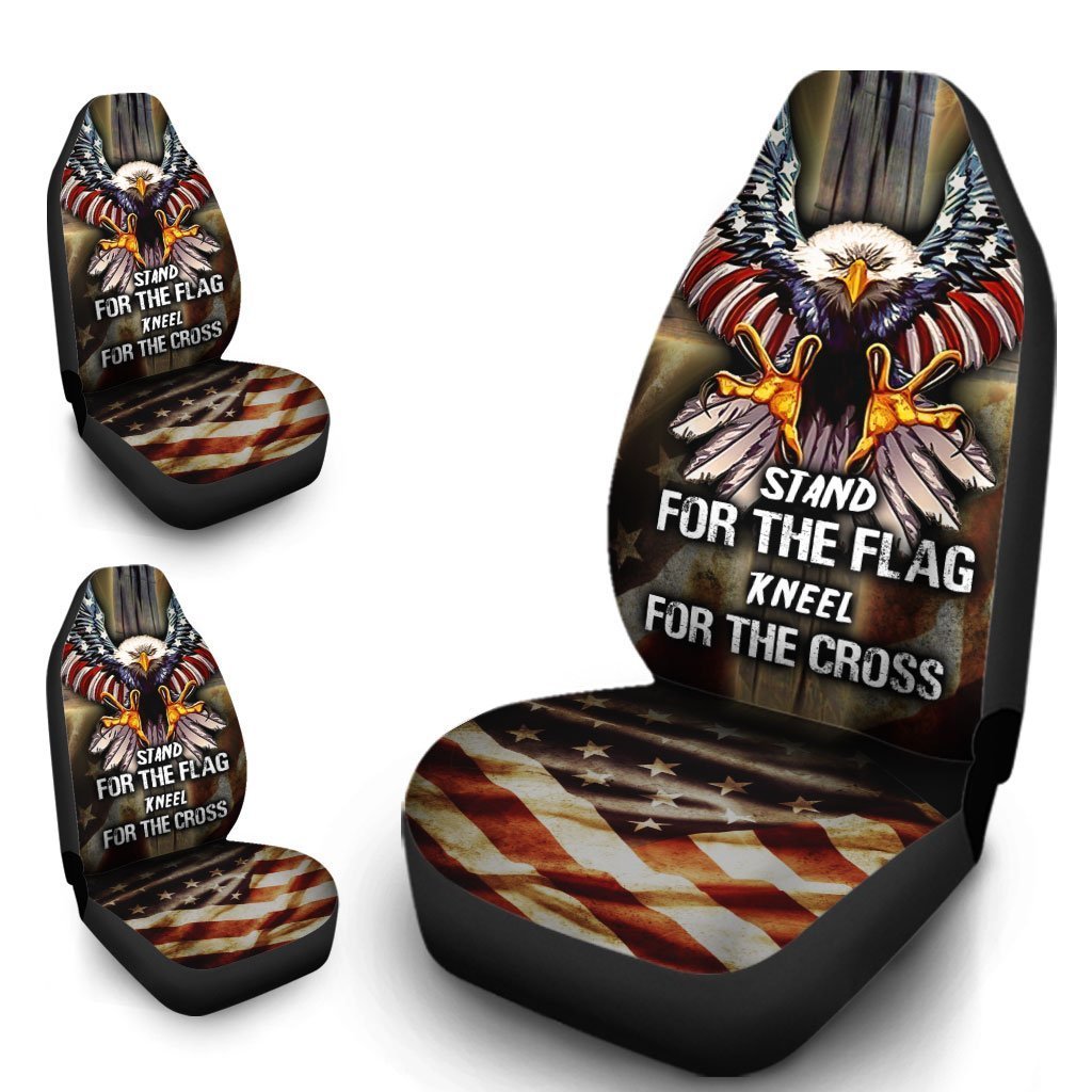 Bald Eagle Car Seat Covers Custom Stand For The Flag Car Accessories - Gearcarcover - 4