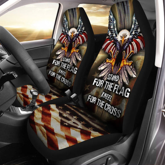 Bald Eagle Car Seat Covers Custom Stand For The Flag Car Accessories - Gearcarcover - 1