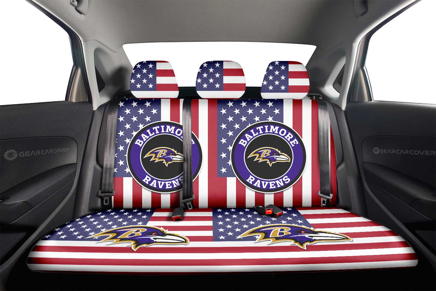Baltimore Ravens Car Back Seat Cover Custom Car Accessories - Gearcarcover - 2