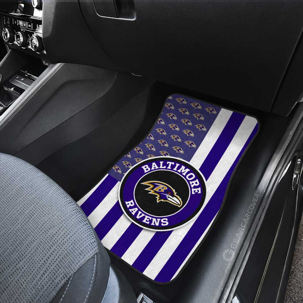 Baltimore Ravens Car Floor Mats Custom US Flag Style - Gearcarcover - 3