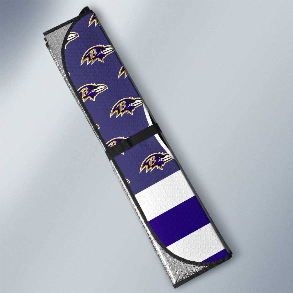 Baltimore Ravens Car Sunshade Custom US Flag Style - Gearcarcover - 3