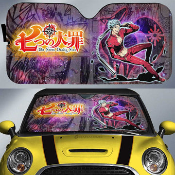 Ban Car Sunshade Custom Seven Deadly Sins Anime Galaxy Manga Style - Gearcarcover - 1