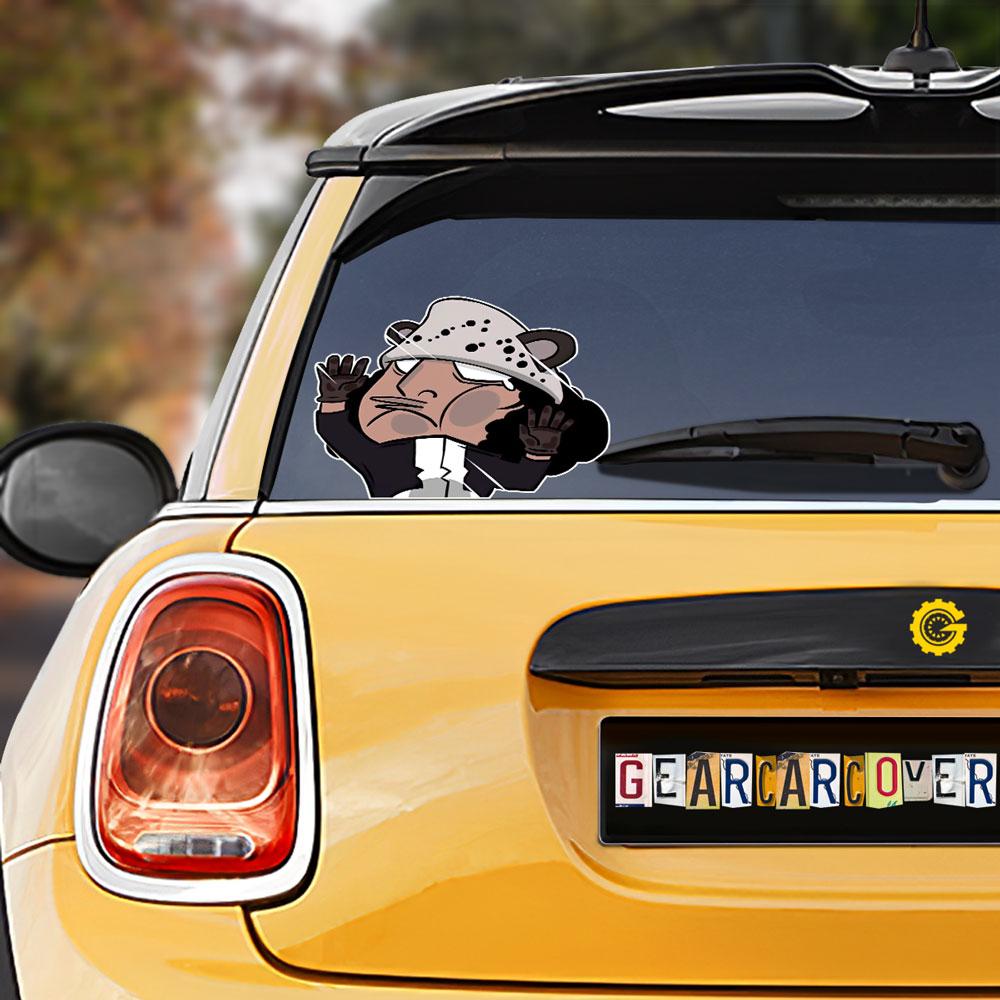 Bartholomew Kuma Hitting Glass Car Sticker Custom One Piece Anime Car Accessories For Anime Fans - Gearcarcover - 1