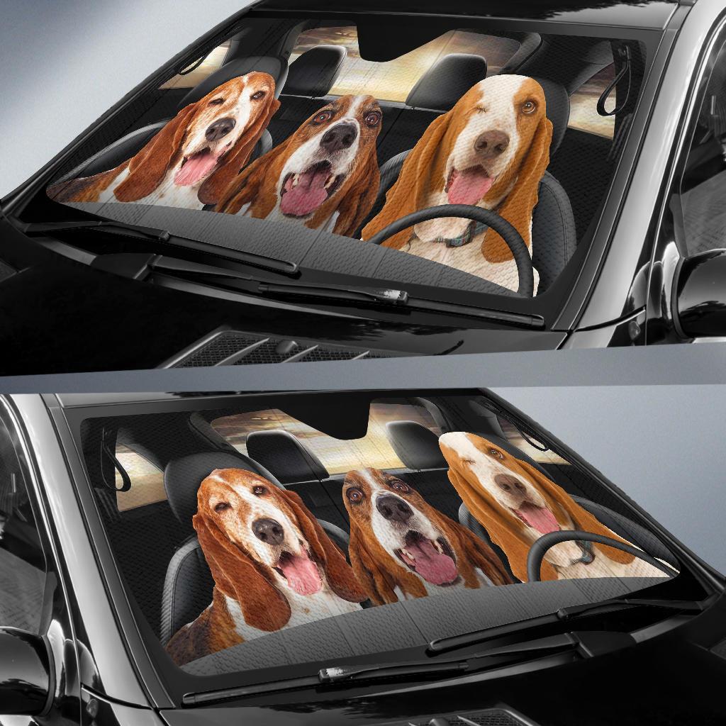 Basset Hound Car Sunshade Custom Car Interior Accessories For Dog Lovers - Gearcarcover - 2