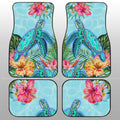Beautiful Turtle Car Floor Mats Custom Flower Hibiscus Car Accessories - Gearcarcover - 2