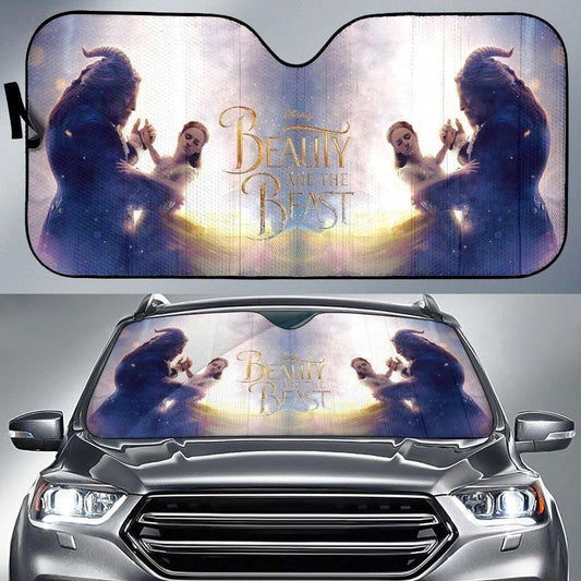Beauty And The Beast Car Sunshade Custom Lovely Car Interior Accessories - Gearcarcover - 1