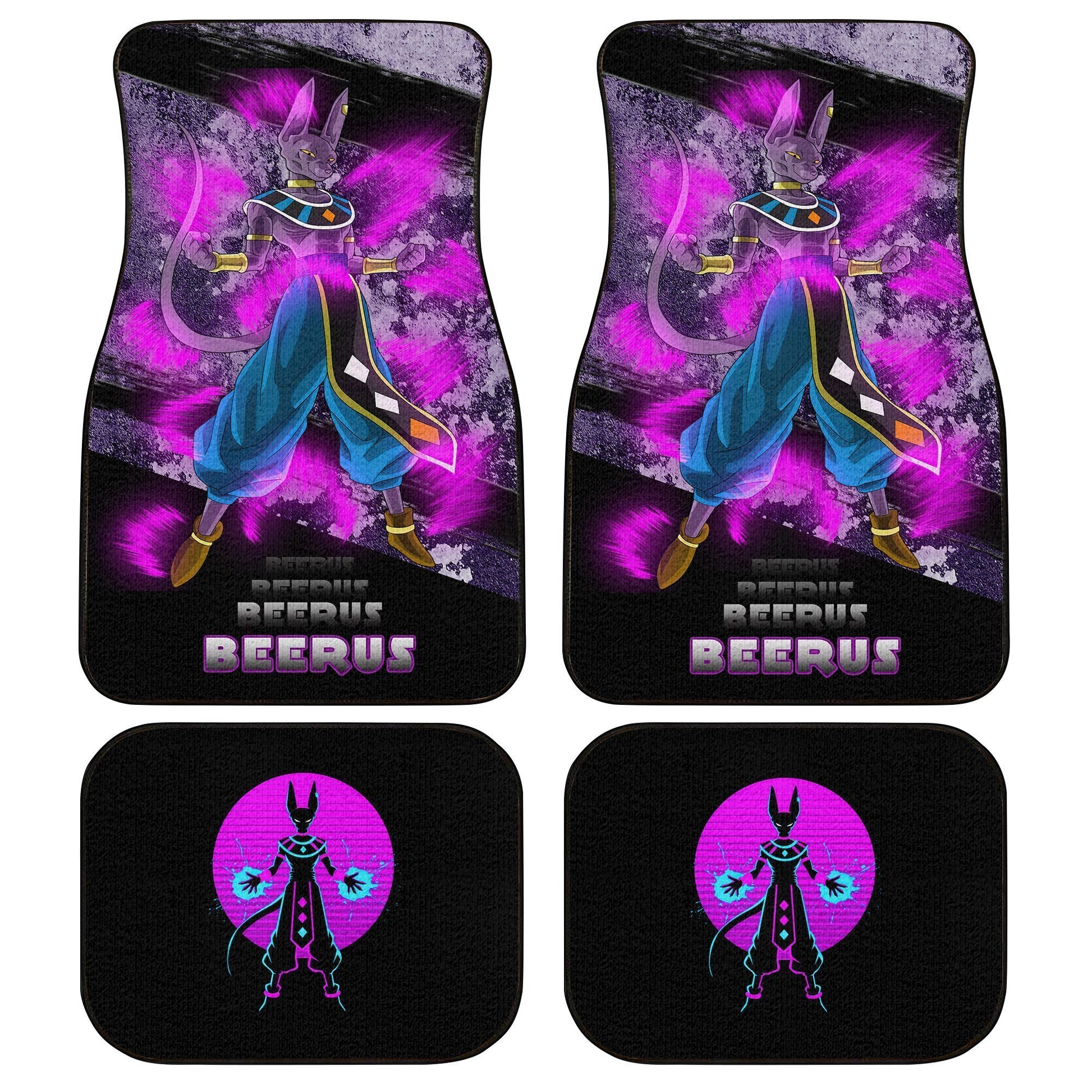 Beerus Car Floor Mats Custom Anime Dragon Ball Car Accessories - Gearcarcover - 1