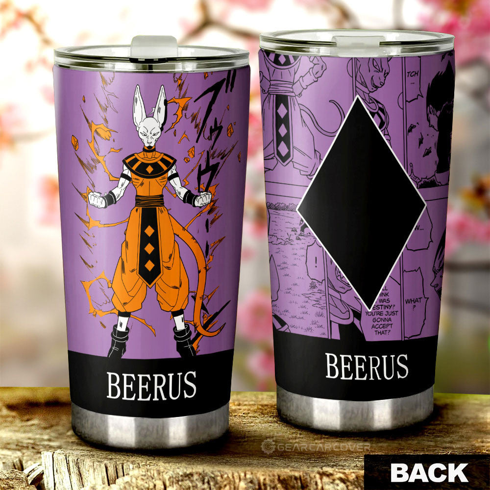 Beerus Tumbler Cup Custom Dragon Ball Anime Manga Color Style - Gearcarcover - 1