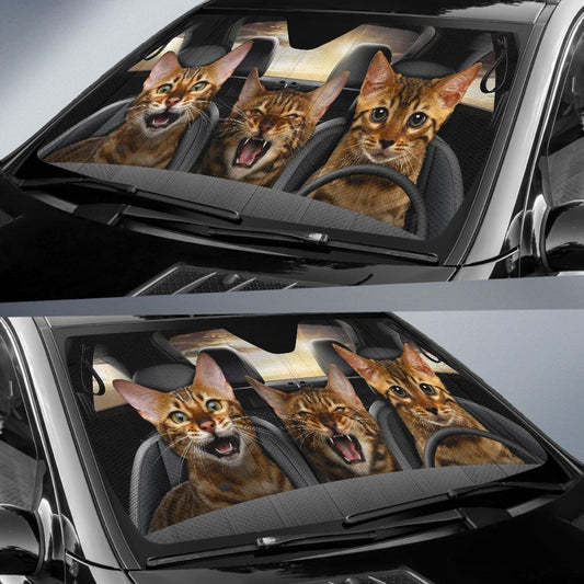 Bengal Cat Car Sunshade Custom Car Interior Accessories For Cat Lovers - Gearcarcover - 2