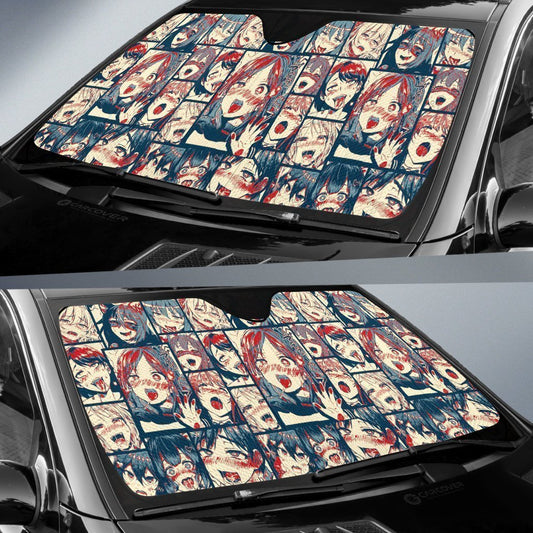 Best Ahegao Car Sunshade Custom Car Interior Accessories - Gearcarcover - 2
