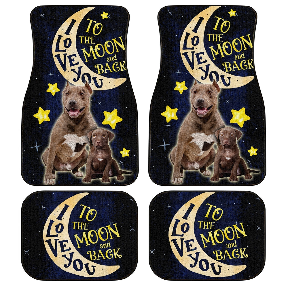 Best Dad Ever Pitbull Car Floor Mats Custom I Love You To The Moon And Back Cool Car Accessories - Gearcarcover - 1