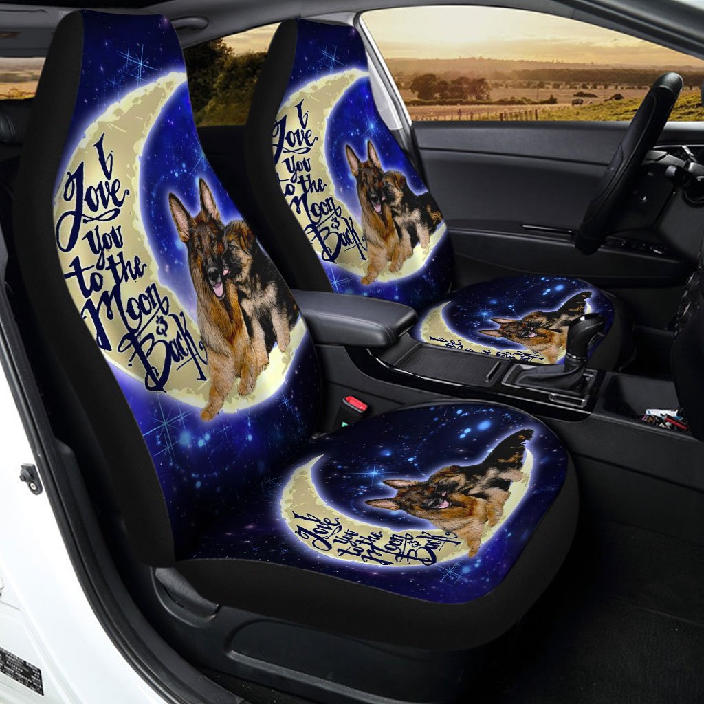 Best German Shepherd Dad Car Seat Covers Custom I Love You To The Moon And Back Car Accessories - Gearcarcover - 3