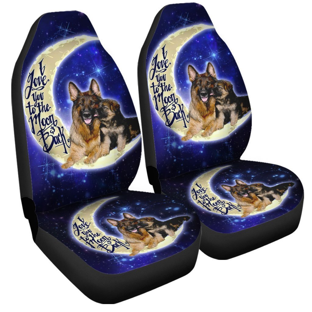 Best German Shepherd Dad Car Seat Covers Custom I Love You To The Moon And Back Car Accessories - Gearcarcover - 4