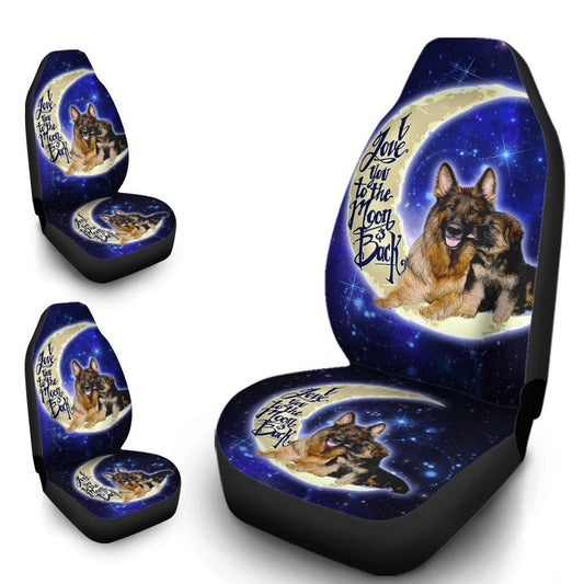 Best German Shepherd Dad Car Seat Covers Custom I Love You To The Moon And Back Car Accessories - Gearcarcover - 1