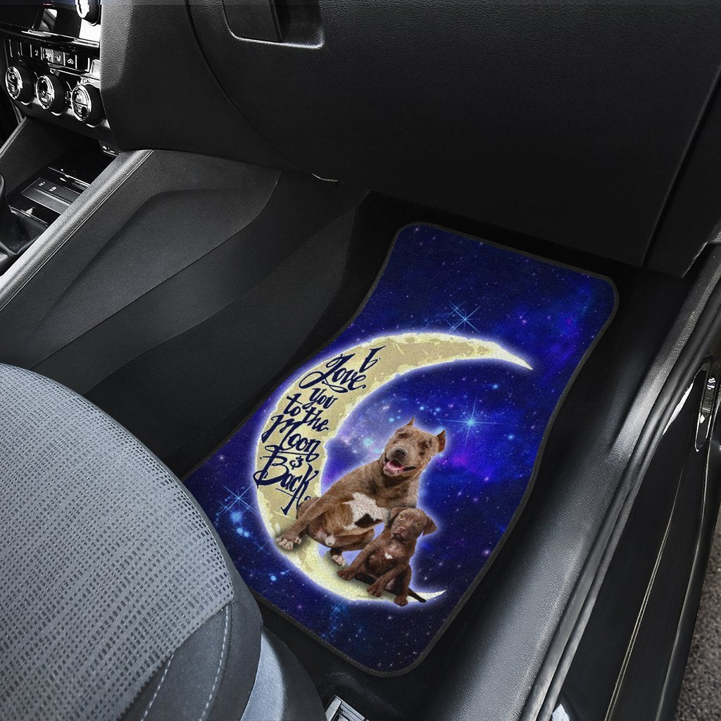 Best Pitbull Dad Car Floor Mats Custom I Love You To The Moon And Back Galaxy Car Accessories - Gearcarcover - 4