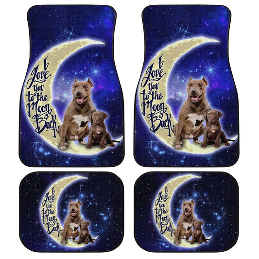 Best Pitbull Dad Car Floor Mats Custom I Love You To The Moon And Back Galaxy Car Accessories - Gearcarcover - 1
