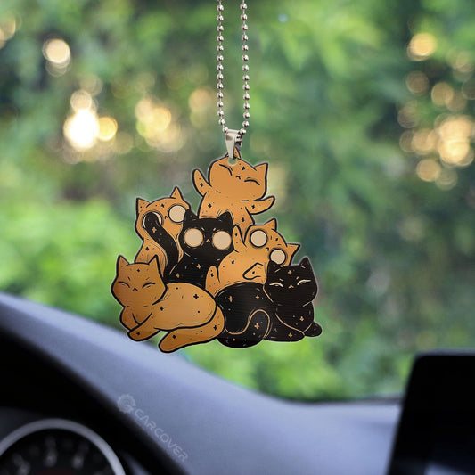 Black And Golden Cats Ornament Custom Car Accessories Halloween Gifts - Gearcarcover - 2