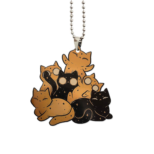 Black And Golden Cats Ornament Custom Car Accessories Halloween Gifts - Gearcarcover - 1