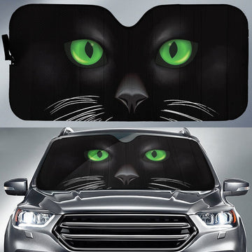 Black Cat Eyes Car Sunshade Custom Cat Lover Car Accessories - Gearcarcover - 1