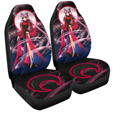 Black Lady Car Seat Covers Custom Sailor Moon Anime Car Accessories - Gearcarcover - 1