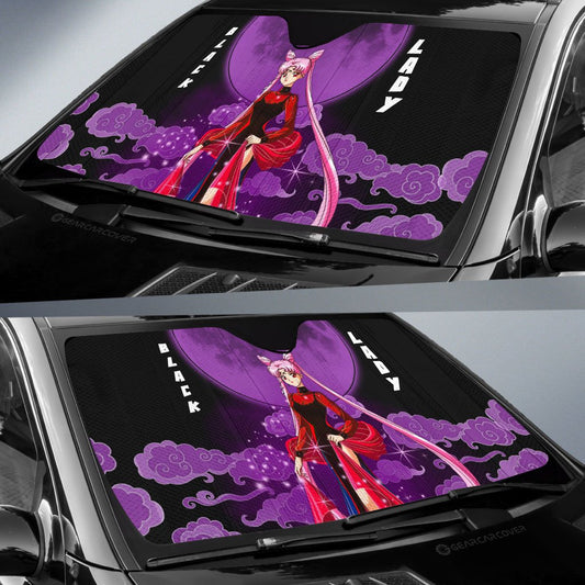 Black Lady Car Sunshade Custom Sailor Moon Anime Car Accessories - Gearcarcover - 2