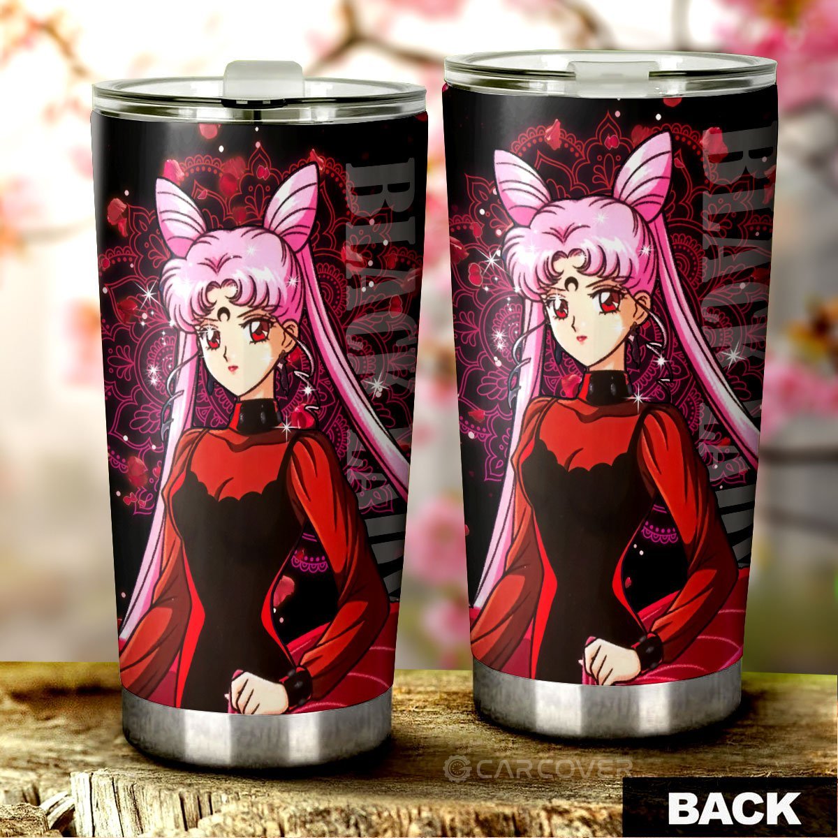 Black Lady Sailor Moon Tumbler Cup Custom Anime Car Accessories - Gearcarcover - 3